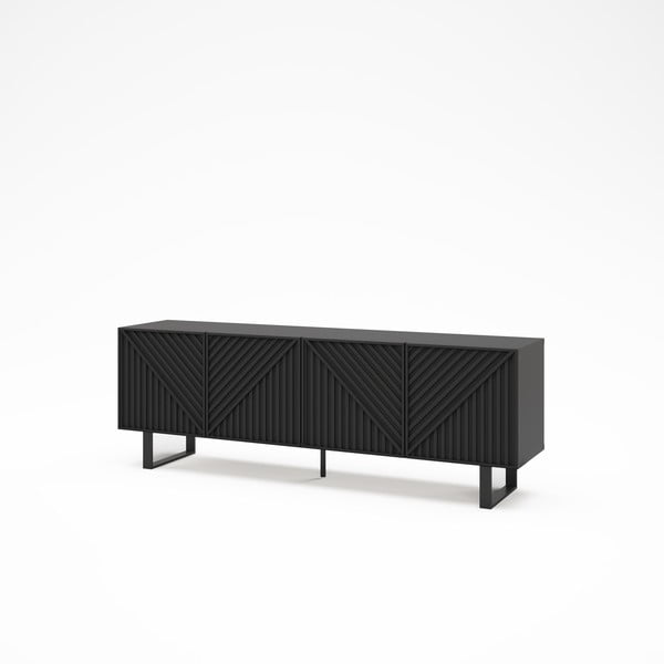 Czarna szafka pod TV 161x55x35 cm Peta – Marckeric-image-4