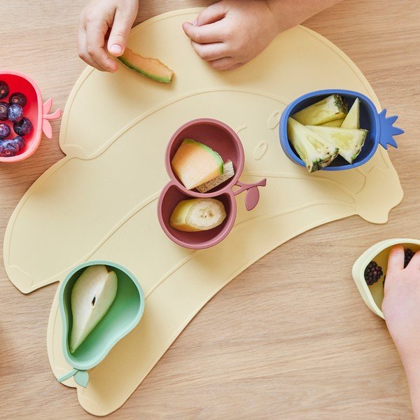Żółte/zielone silikonowe miski dla dzieci zestaw 2 szt. Lemon & Pear – OYOY Mini-image-3