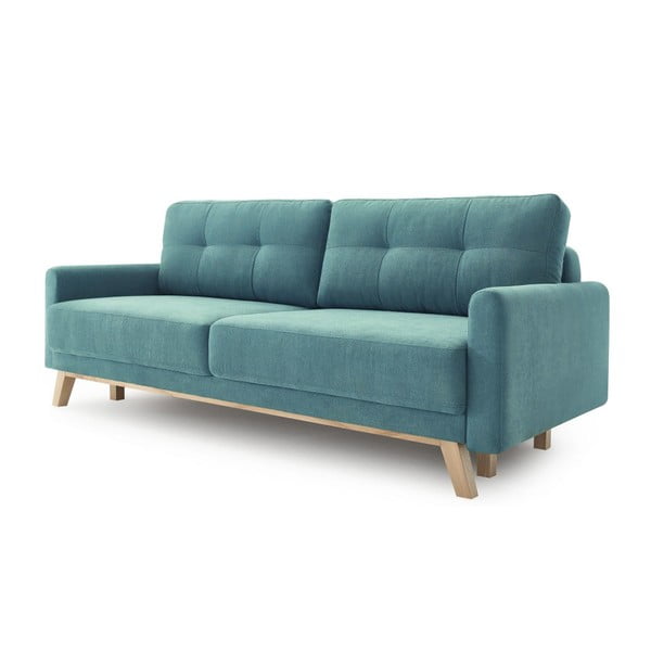 Turkusowa sofa rozkładana Bobochic Paris Balio-image-2