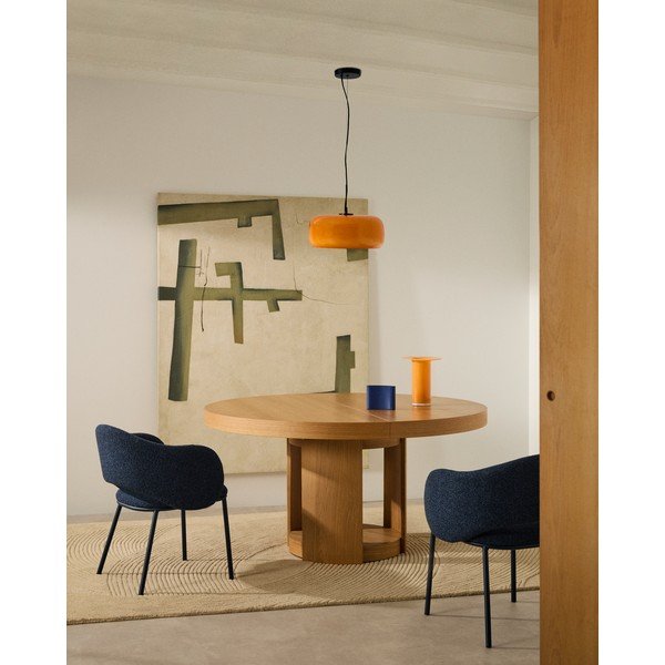 Pomarańczowa lampa wisząca LED ze szklanym kloszem ø 38 cm Reig – Kave Home-image-4