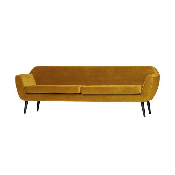 Żółta aksamitna sofa WOOOD Rocco, 230 cm-image-2