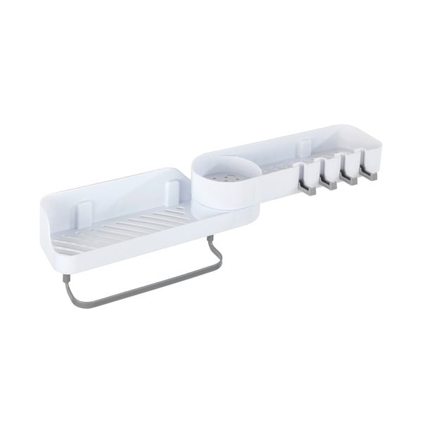 Biała narożna samoprzyczepna półka łazienkowa – Maximex-image-2