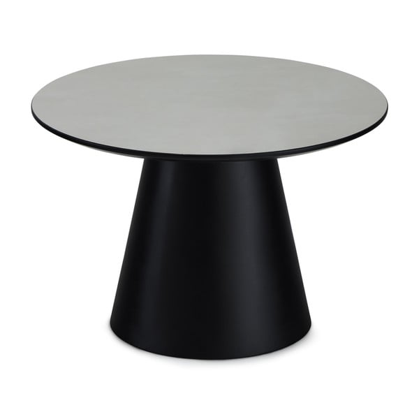 Czarno-jasnoszary stolik z blatem w dekorze marmuru ø 60 cm Tango – Furnhouse