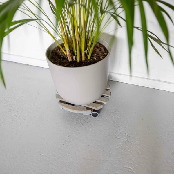 Drewniany kwietnik na kółkach ø 29 cm (wysokość 8 cm) Indoor – Esschert Design-image-1
