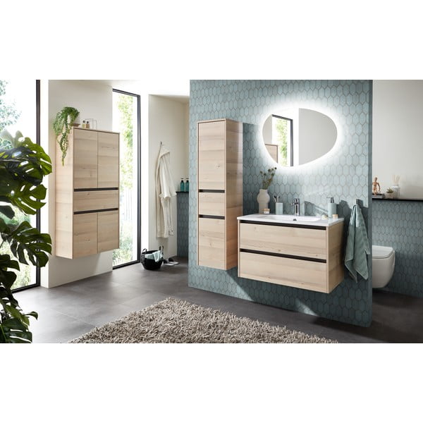 Szafka łazienkowa w dekorze sosny w naturalnym kolorze 146x35 cm Quickset 393 – Pelipal-image-3