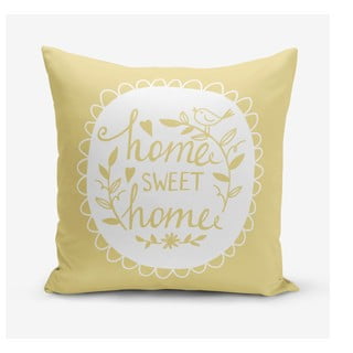 Żółta poszewka na poduszkę Minimalist Cushion Covers Home Sweet Home, 45x45 cm