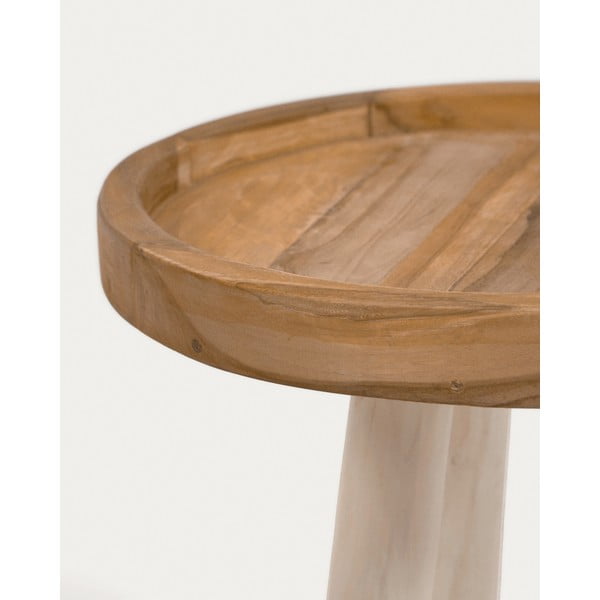 Okrągły stolik z litego drewna tekowego ø 35 cm Glenda – Kave Home-image-2