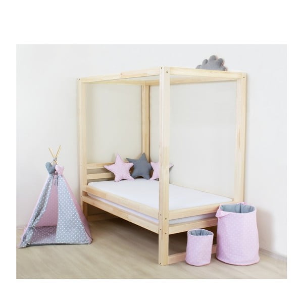 Drewniane łóżko jednoosobowe Benlemi Baldee Natura, 190x80 cm-image-1