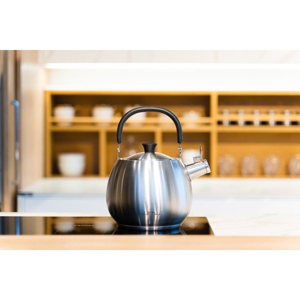 Srebrny czajnik ze stali nierdzewnej z gwizdkiem Vialli Design Bolla, 2,5 l-image-1