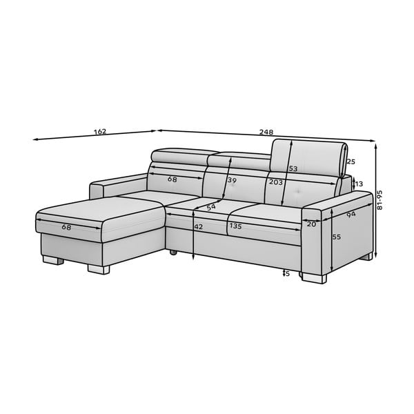 Różowy aksamitny rozkładany/ze schowkiem narożnik (lewostronny/z szezlongiem) Fresia – ELTAP-image-2