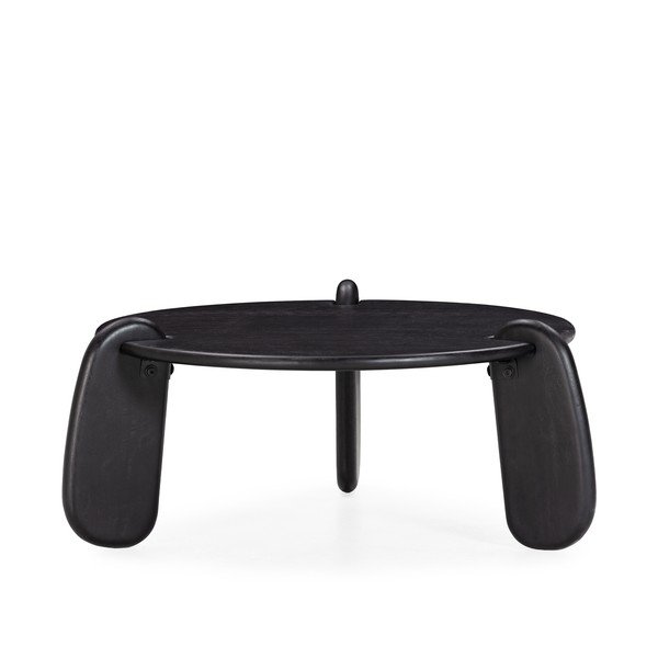 Czarny okrągły stolik z litego drewna mango ø 80 cm Tamira – MOME-image-2