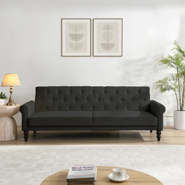 Antracytowa częściowo rozkładana/rozkładana sofa 222 cm Tyne – Støraa-image-1