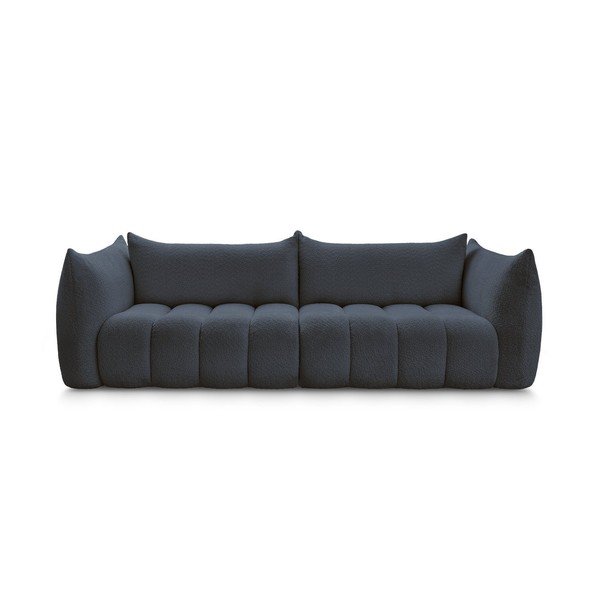 Ciemnoniebieska sofa z materiału bouclé 286 cm Azra – Bobochic Paris