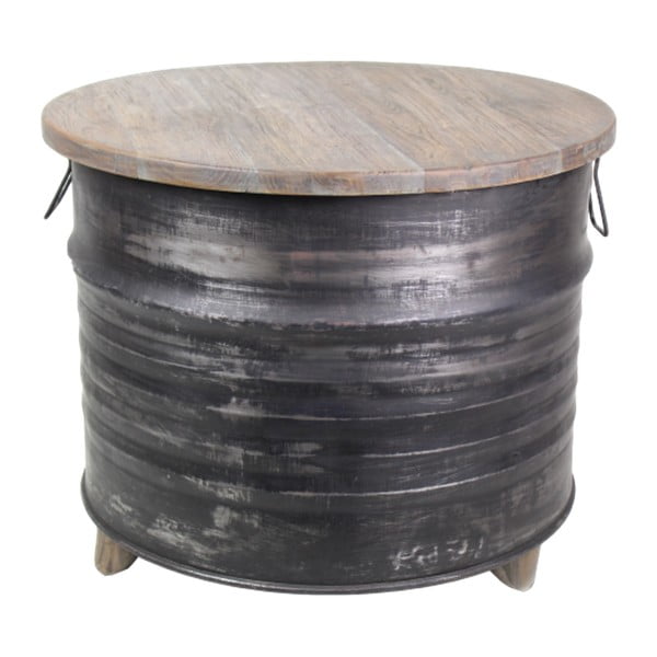 Stolik z drewna tekowego HSM Collection Drum, ⌀ 60 cm