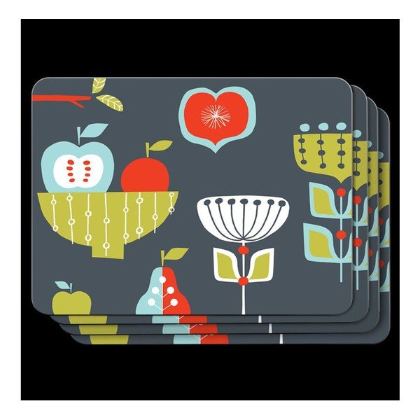 Zestaw 4 mat stołowych Folkland Rectangular