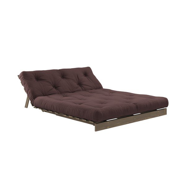 Ciemnobrązowa rozkładana sofa 140 cm Roots – Karup Design-image-4