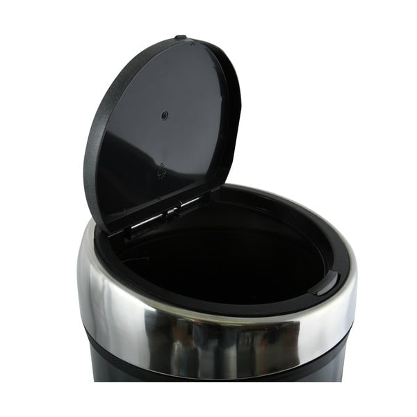 Ciemnoszary stalowy kosz na śmieci otwierany na dotyk 30 l – MSV-image-3