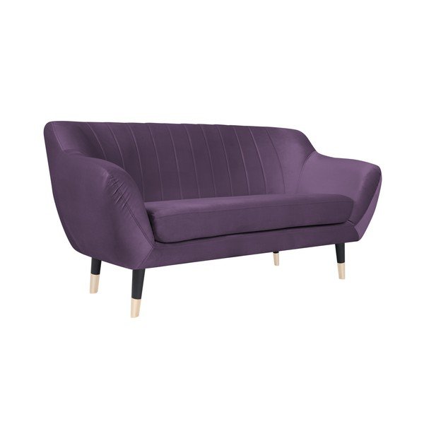 Fioletowa sofa z czarnymi nogami Mazzini Sofas Benito, 158 cm-image-2