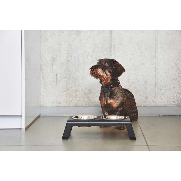 Metalowy zestaw misek dla psów ze stojakiem Desco Grolive M – MiaCara-image-1