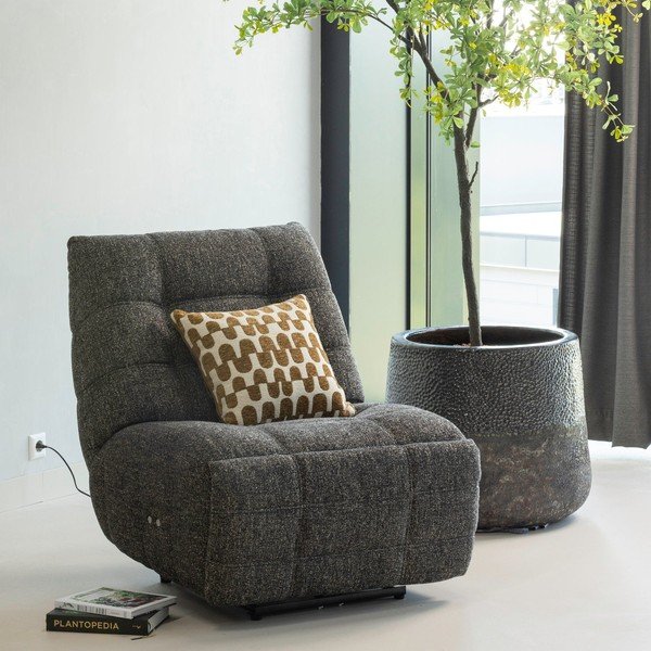 Antracytowy częściowo rozkładany fotel wypoczynkowy Hein – WOOOD-image-1