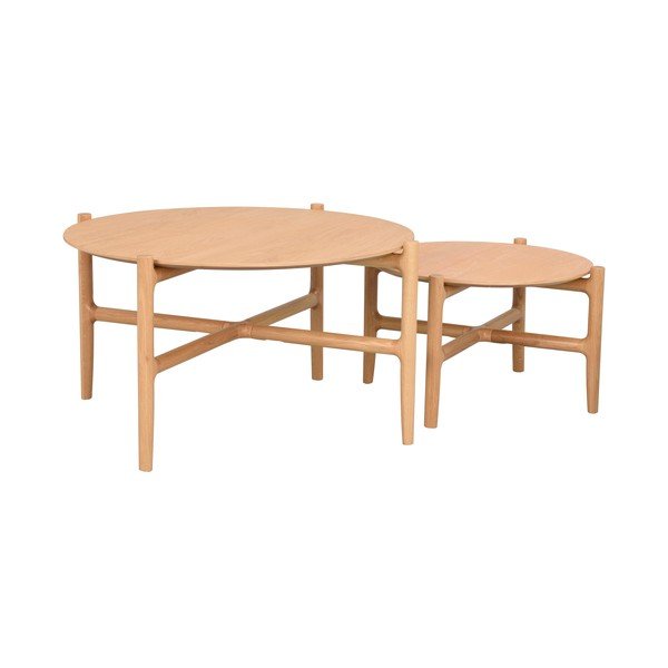 Naturalny stolik z drewna dębowego Rowico Holton, ø 80 cm-image-4