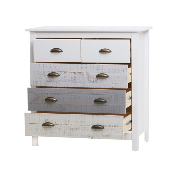 Biało-szara komoda z 4 szufladami Marckeric Romantica, 79x80 cm-image-4