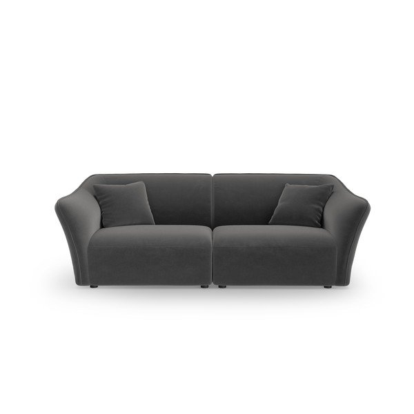 Ciemnoszara aksamitna sofa 206 cm Tokyo – Cosmopolitan Design
