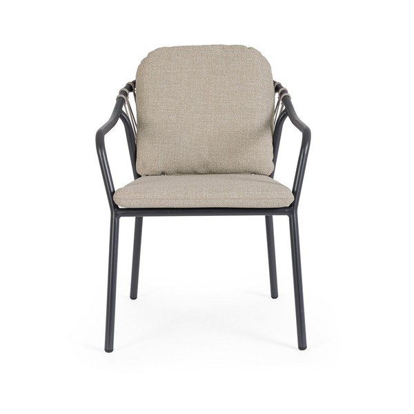 Jasnobrązowe metalowe krzesło ogrodowe Edvige – Bizzotto-image-2