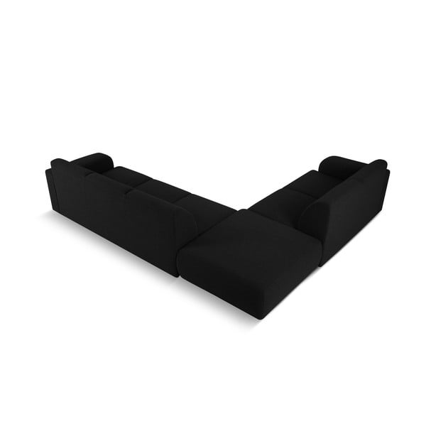 Czarny narożnik z materiału bouclé (lewostronny) Molino – Micadoni Home-image-3