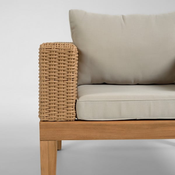 Krzesło ogrodowe z beżową poduszką Kave Home Acae-image-1