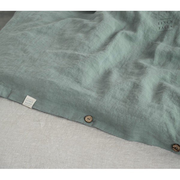 Zielononiebieska lniana poszwa na kołdrę dwuosobowa 200x200 cm Milieu – Linen Tales-image-2
