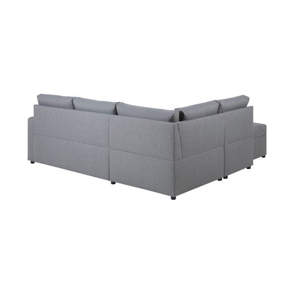 Jasnoszara rozkładana sofa ze schowkiem i szezlongiem po lewej stronie Actona Sacramento-image-1
