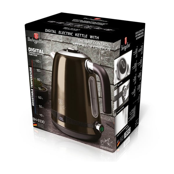 Brązowy czajnik elektryczny 1,7 l Shiny Black Collection – BerlingerHaus-image-4