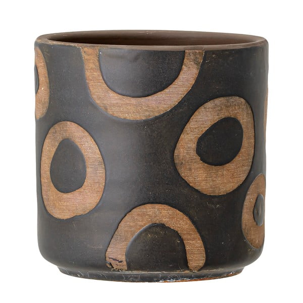 Czarna terakotowa doniczka Bloomingville Avo, wys. 12 cm-image-2