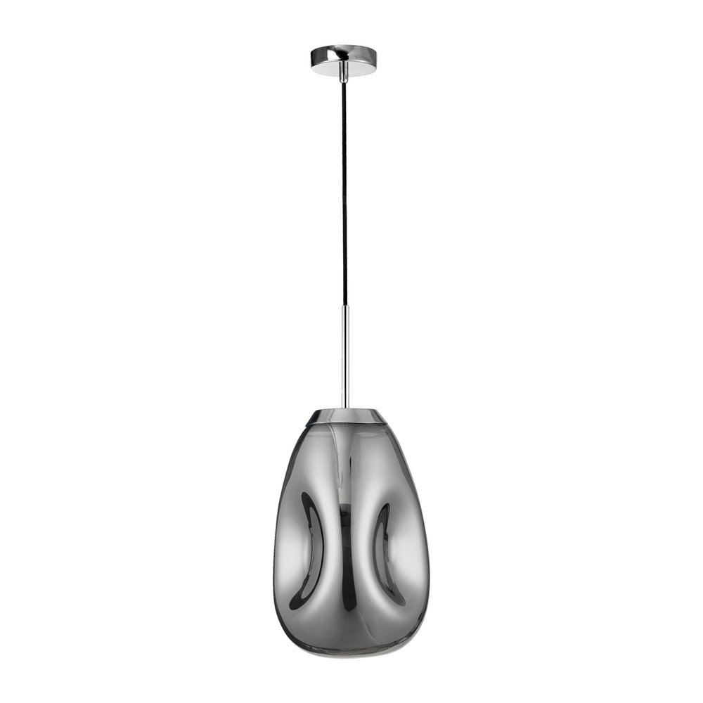 Szklana lampa wisząca w kolorze srebra z połyskiem ø 22 cm Lava – Nova Luce