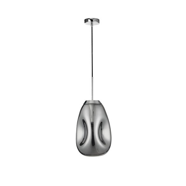 Szklana lampa wisząca w kolorze srebra z połyskiem ø 22 cm Lava – Nova Luce