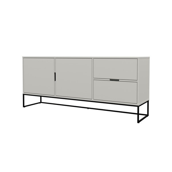 Szara komoda z metalowymi nogami w czarnym kolorze Tenzo Lipp Cotton-image-3