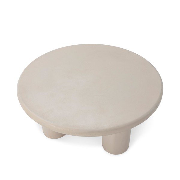 Kremowy okrągły stolik w dekorze kamienia ø 80 cm Iriel – MOME-image-3