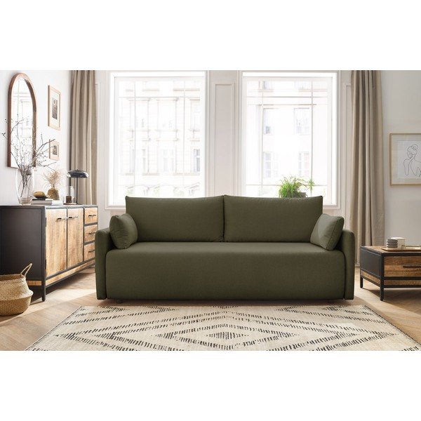 Zielona rozkładana sofa 211 cm Marcel – Bobochic Paris-image-1