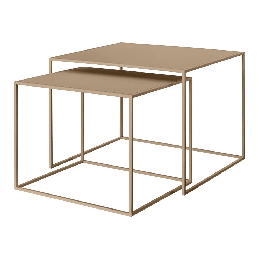 Jasnobrązowe metalowe stoliki zestaw 2 szt. 50x60 cm Fera – Blomus
