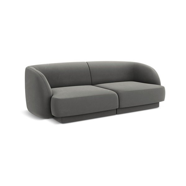 Szara aksamitna sofa 184 cm Miley − Micadoni Home-image-2