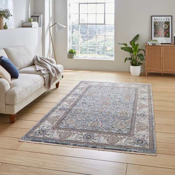 Niebiesko-kremowy chodnik 80x300 cm Vintage – Think Rugs-image-1