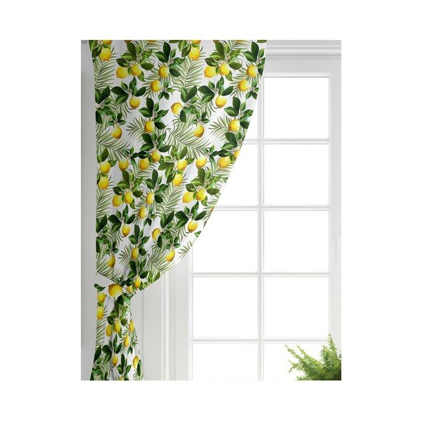 Żółto-zielona zasłona 140x260 cm – Mila Home-image-2