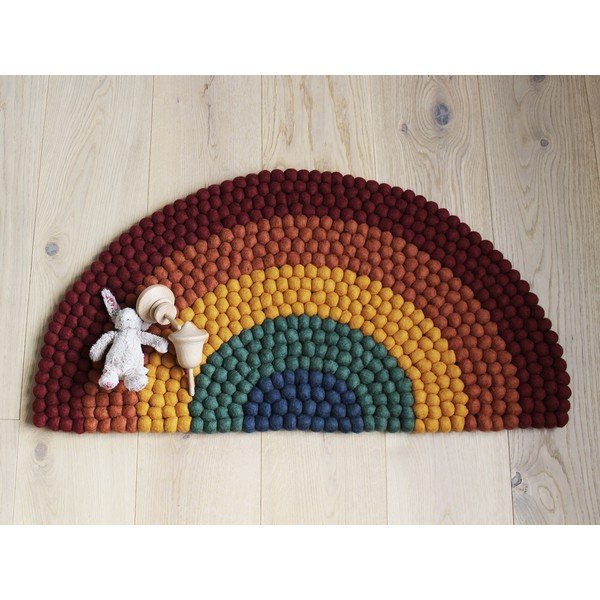 Dziecięcy wełniany dywan kulkowy Wooldot Ball Rugs Rainbow Multi-image-4