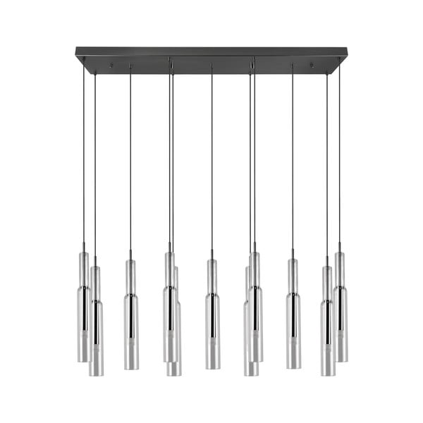 Lampa wisząca LED w czarno-srebrnym kolorze ze szklanym kloszem Lucent – Trio Select