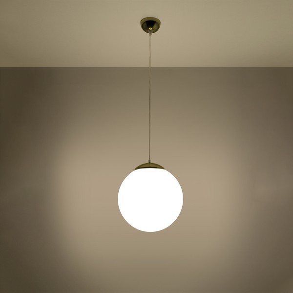Lampa wisząca w kolorze złota ze szklanym kloszem ø 30 cm Cezab – Sollux-image-3