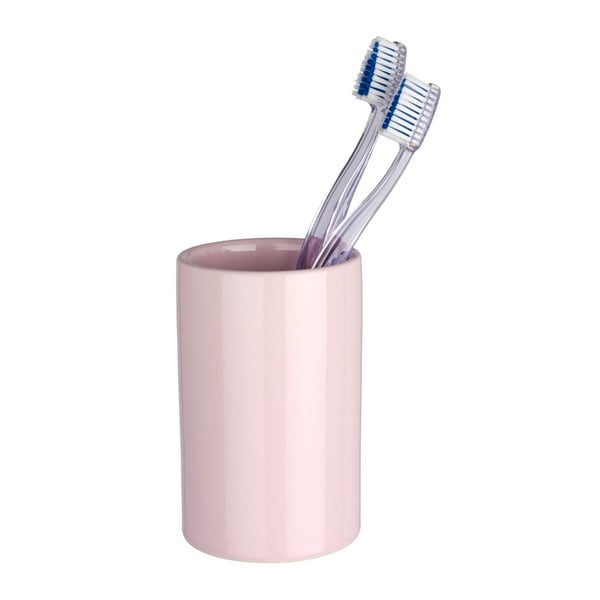 Różowy kubek na szczoteczki do zębów Wenko Polaris Pink
