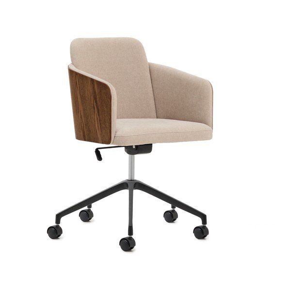 Brązowe tapicerowane krzesło biurowe Madai – Kave Home