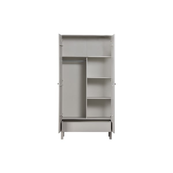 Jasnoszara szafa z litego drewna sosnowego 100x195 cm Madu – WOOOD-image-3