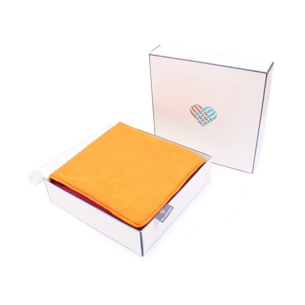 Poszewka na poduszkę WeLoveBeds Orange & Rasberry, 45x45 cm-image-1